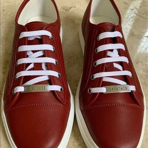 Gucci Men size 11.5 Leather Low Red MIROSOFT ROSS